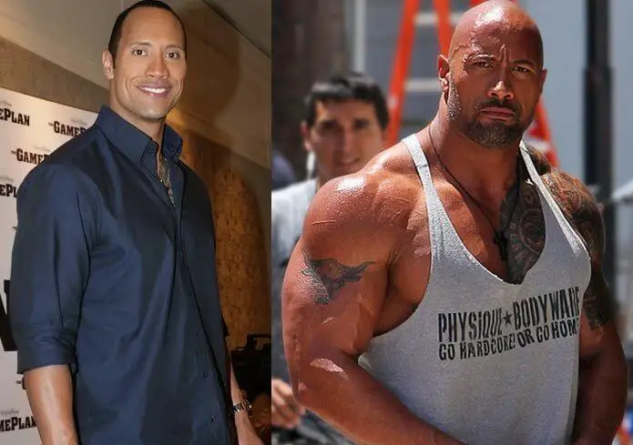 Dwayne Johnson before and after weight gain