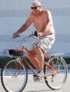 Ed O’Neill shirtless in a bike