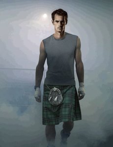 Andy Murray wearing a traditional Scottish outfit