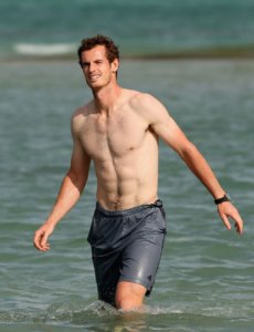 Andy Murray body shirtless on the beach