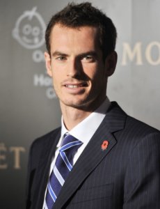 Andy Murray in a blue suit and blue tie