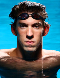 Michael Phelps photo session in a pool