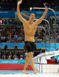 Michael Phelps shirtless full body image, where you can check his height and weight