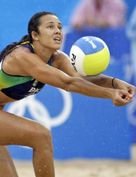 Talita Antunes playing beach volleyball